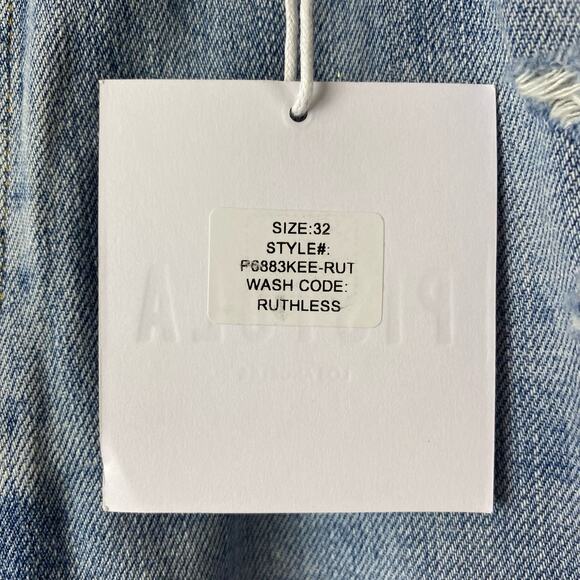 Pistola Charlie Distressed High Rise Straight Leg in Ruthless Size 32/14 $148 - Picture 6 of 9